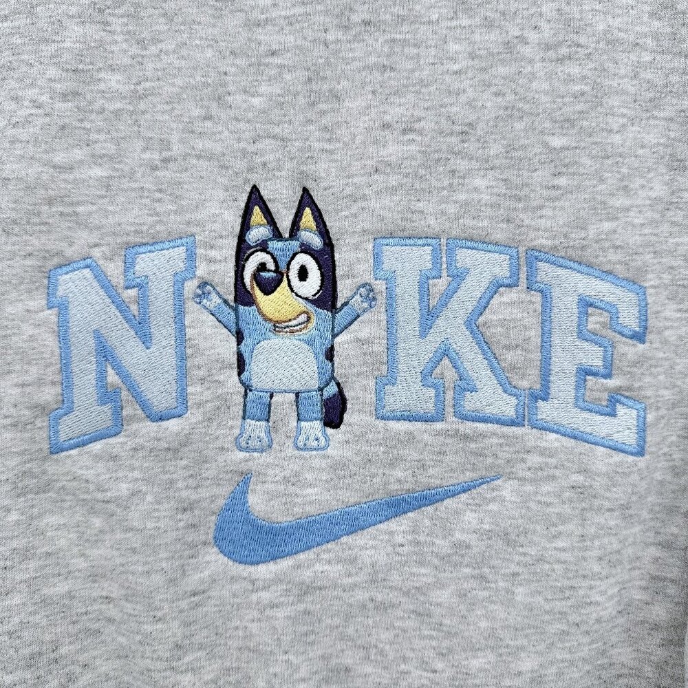 Nike Bluey HOODIE Embroidered Adult Unisex Sweatshirt Dog Sisters Gift